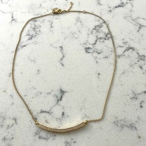 Faux Gold diamond bar necklace 17 -19” looks real!